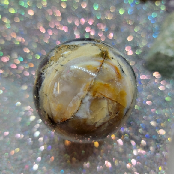 Lepidolite/Flower agate 2.17 inch or 55 mm - Picture 4 of 5